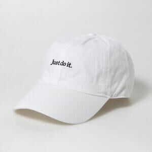 Nike Sportswear Heritage86 Just Do It M/L Baseball Hat White Black FB5370 100